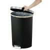 Better Homes & Gardens 14.5-gal Plastic Semi Round Kitchen Step Trash Can, Black