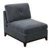 Modular Living Room Furniture Armless Chair Ash Chenille Fabric 1pc Cushion Armless Chair Couch.