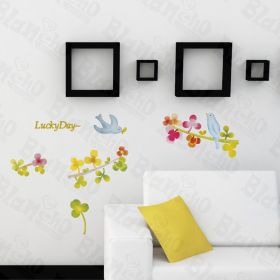 Lucky Day - Hemu Wall Decals Stickers Appliques Home Decor 12.6 BY 23.6 Inches