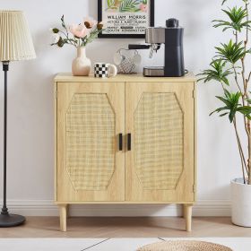 Kitchen storage cabinets with rattan decorative doors, buffets, wine cabinets, dining rooms, hallways, cabinet console tables, Natural, 31.5''W X 15.8