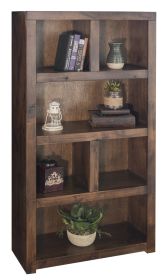 Bridgevine Home Sausalito 64 inch high Bookcase, No Assembly Required, Whiskey Finish