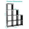 Cube Storage Organizer 9 Cubes Closet Shelves Cabinet Bookcase Non-Woven Fabric Cube Shelf for Living Room Bedroom Office