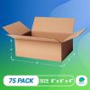 Pack of 75 Brown Corrugated Shipping Boxes 8x6x4 Cardboard Moving Boxes 8 x 6 x 4 Packing Storage Home Organizer for Mailing Packaging, Strong Carton