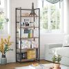 64 '' Tall 5 Tiers Bookshelf Classically Modern Metal Frame Bookshelf Book Rack Storage Rack Shelves in Living Room/Home/Office, Books Holder Organize