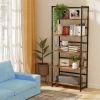 64 '' Tall 5 Tiers Bookshelf Classically Modern Metal Frame Bookshelf Book Rack Storage Rack Shelves in Living Room/Home/Office, Books Holder Organize