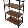 64 '' Tall 5 Tiers Bookshelf Classically Modern Metal Frame Bookshelf Book Rack Storage Rack Shelves in Living Room/Home/Office, Books Holder Organize