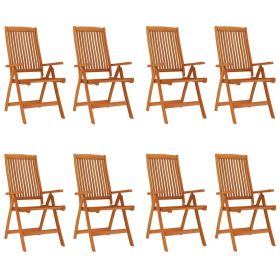 Folding Patio Chairs 8 pcs Solid Wood Eucalyptus Folding Patio Chairs 8 pcs Solid Wood Eucalyptus
