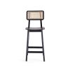 Manhattan Comfort Versailles Counter Stool in Black and Natural Cane