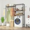 The Washer and Dryer Storage Shelf, , Bathroom Space Saving Rack, Closet Organizer Metal Garment Rack Portable Clothes Hanger Home Shelf