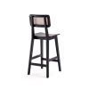 Manhattan Comfort Versailles Counter Stool in Black and Natural Cane