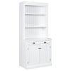 83.4"Tall Bookshelf with LED Lighting, Modern Bookcase with 2 Doors and 1 Drawer,Storage Bookcase with Open Shelves for Living Room,Home Office,White