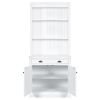 83.4"Tall Bookshelf with LED Lighting, Modern Bookcase with 2 Doors and 1 Drawer,Storage Bookcase with Open Shelves for Living Room,Home Office,White