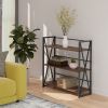 Isa 3-Tier Shelf; Graphite & Walnut