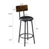 Soft bag bar stool and dining table three-piece set, bar chair with backrest, counter bar table, small square table, suitable for kitchen, restaurant,