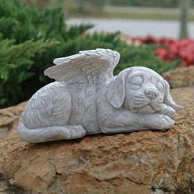 1pc Resin Angel Pet Statue, Indoor Outdoor Decor Home Memorial Garden, Lawn Yard Garden (Color: Angel Dog)