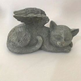 1pc Resin Angel Pet Statue, Indoor Outdoor Decor Home Memorial Garden, Lawn Yard Garden (Color: Gray Angel M)