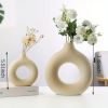 1pc; White Ceramic Vase For Modern Home Decor,