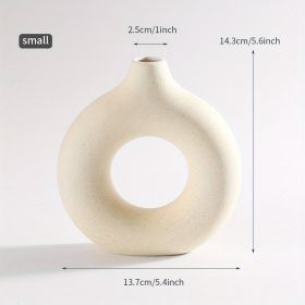 1pc; White Ceramic Vase For Modern Home Decor, (Color: Cream Color, size: small)