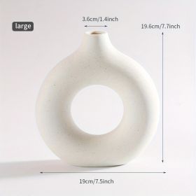 1pc; White Ceramic Vase For Modern Home Decor, (Color: Beige, size: large)