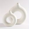 1pc; White Ceramic Vase For Modern Home Decor,