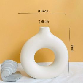 1pc; White Ceramic Vase For Modern Home Decor, (Color: Ivory White, size: XL)