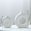 1pc; White Ceramic Vase For Modern Home Decor,