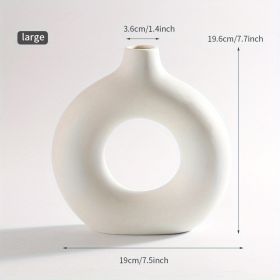 1pc; White Ceramic Vase For Modern Home Decor, (Color: Ivory White, size: large)