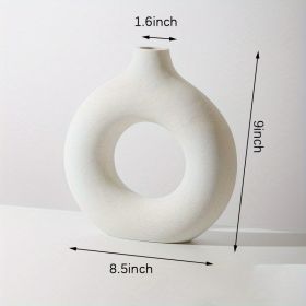 1pc; White Ceramic Vase For Modern Home Decor, (Color: Beige, size: XL)