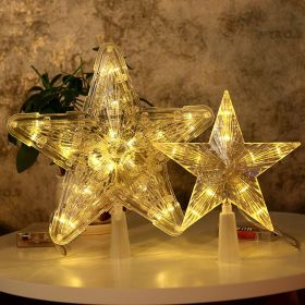 Christmas Tree Light Led Star Light; Five-Pointed Star Lights Plugged Into The Room Decoration (Color: warm white, Style: 30-l)