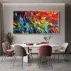 Abstract Colorful Feathers Oil Painting On Large Canvas Wall Art