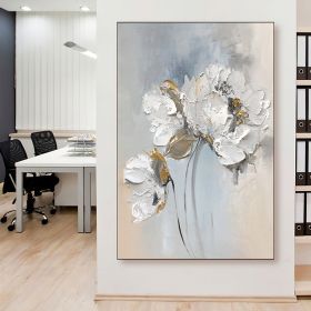 Handmade Oil Painting Fancy Wall Art  On canvas Large Flower  Minimalist Modern Living Ro (Style: 1, size: 50X70cm)