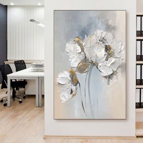 Handmade Oil Painting Fancy Wall Art  On canvas Large Flower  Minimalist Modern Living Ro (Style: 1, size: 60X90cm)