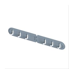 Hook Free Punching 6 Hook Corner Kitchen Bathroom Bedroom Dressing Room Wall Storage Hook (Color: Gray)