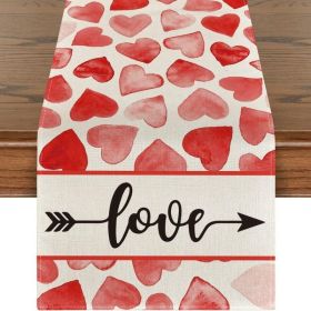 Home Decor Valentine's Day Printed Tablecloth (Color: Style 6, size: 33x183 cm)