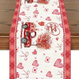 Home Decor Valentine's Day Printed Tablecloth (Color: Style 8, size: 33x183 cm)