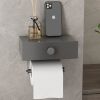 Black Stainless Steel Toilet Paper Holder  Adhesive Wall Mount