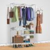 Metal Garment Rack Shoe Clothing Organizer Shelves