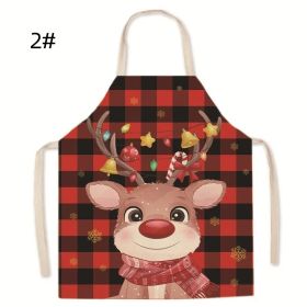 Christmas Linen Apron for Home Kitchen   Gifts New Year (Option: 2#)