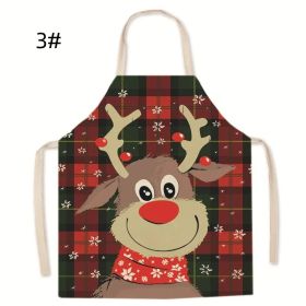 Christmas Linen Apron for Home Kitchen   Gifts New Year (Option: 3#)