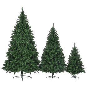 8FT, 6FT, 4FT Pre-Lit Green Pine Artificial Christmas Tree, Set of 3 Hinged Xmas Trees with 820 Warm-Yellow LED Lights and 2539 Branch Tips (Color: Green)