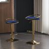 Bar Stools Set of 2 Counter Height Adjustable velvet Padded 360¬∞ Swivel Bar Chairs Modern Industrial Style Barstool for Home Kitchen Island(2PCS/CTN)