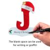 A-Z Cartoon Christmas Hat Letters Acrylic Pendants for Xmas Tree for Home Navidad Natal Noel