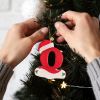 A-Z Cartoon Christmas Hat Letters Acrylic Pendants for Xmas Tree for Home Navidad Natal Noel