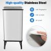 13.2 Gallon Stainless Steel Trash Can with Stay-on Lid