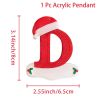 A-Z Cartoon Christmas Hat Letters Acrylic Pendants for Xmas Tree for Home Navidad Natal Noel