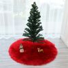 1pc Snow White Faux Fur Christmas Tree Skirt