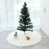 38cm Snowy White Christmas Tree Skirt Plush Faux Fur For 2024 New Year