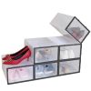 6Pcs Collapsible Shoe Box Stackable Shoe Storage Bin Transparent Dustproof PP Shoe Organizer Container