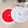 38cm Snowy White Christmas Tree Skirt Plush Faux Fur For 2024 New Year