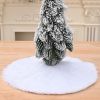 38cm Snowy White Christmas Tree Skirt Plush Faux Fur For 2024 New Year